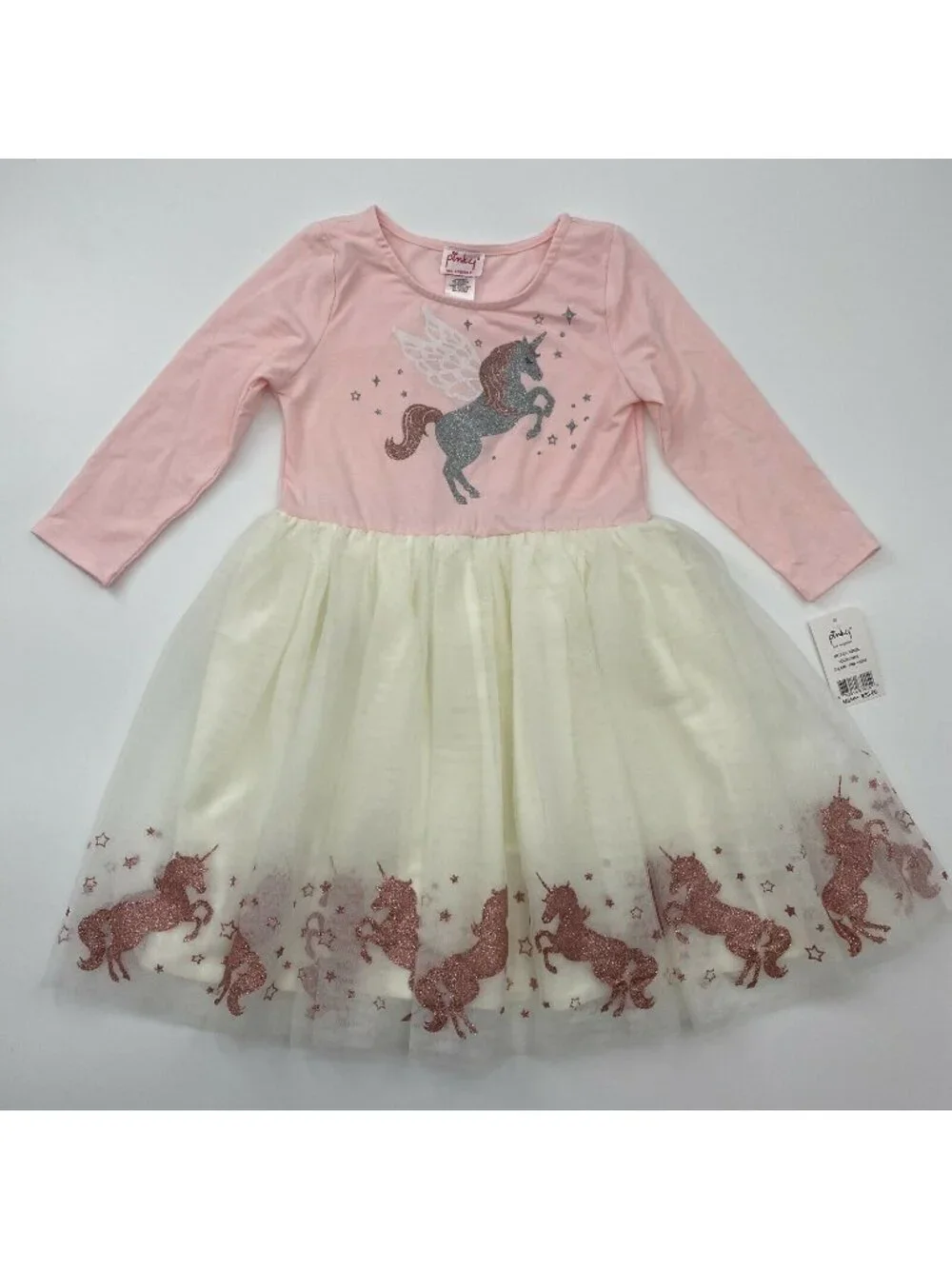 Pinky Boutique Girl's Unicorn Tutu Dress Pink/Ivory 10 NWT Birthday/School/Gift